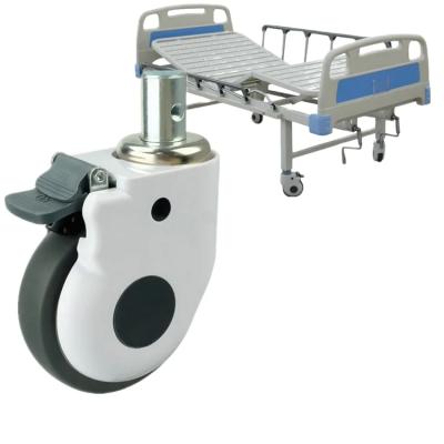 China Industrial Strength Nylon Steel Bracket Medical Casters With 4 Inches Overall Height en venta