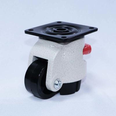 China 40F Adjustable Leveling Casters Aluminium Shell Plate Type Low Profile Machine Wheels for sale