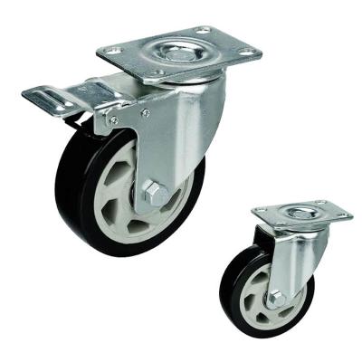 China Black Floor Protecting PVC 6 Inch Swivel Caster Wheels for sale