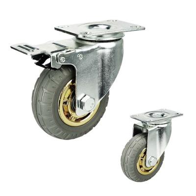 China ISO9001 70kg Loading 4 Inch Rubber Caster Wheels With Low Noice for sale