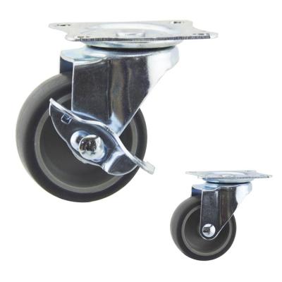China 20kg Loading 40mm Rubber Light Duty Casters ISO9001 for sale