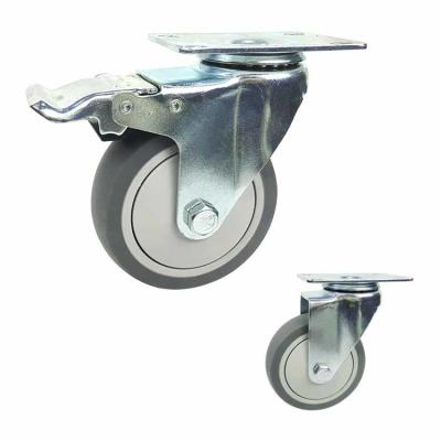China 100mm 198lbs Capacity Soft Rubber Caster Wheels With Covers for sale
