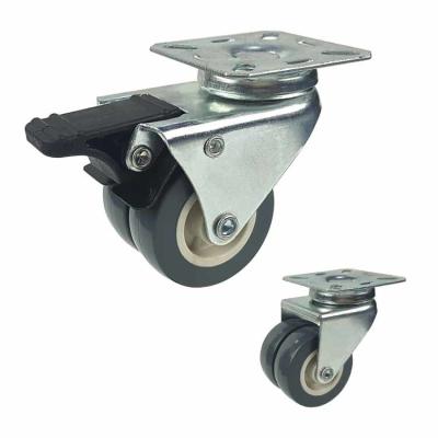 China PVC 75mm Caster Wheels With Lock , 198lbs Twin Wheel Swivel Caster for sale