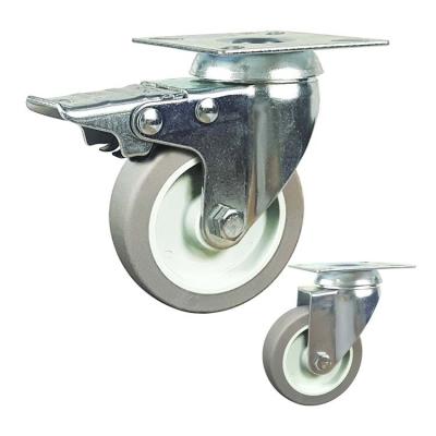 China 132lbs Light Duty Caster Wheels , TPR 5 Inch Swivel Caster Wheels for sale