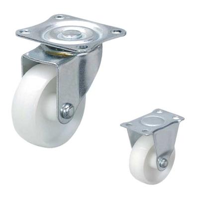 China White Nylon 220lbs Loading 100mm Light Duty Casters With Plain Bearing for sale