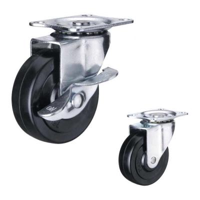 China Solid Rubber 128lbs Capacity 75mm Light Duty Casters for sale