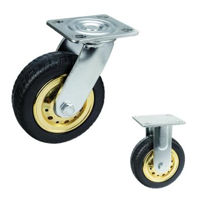 China Elastic Rubber 6 Inch Locking Swivel Casters , ISO9001 Hard Rubber Caster Wheels for sale