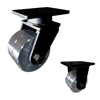 China Forged Steel 12 Inch Swivel Caster Wheels , 3 Tons Loading Twin Wheel Caster for sale