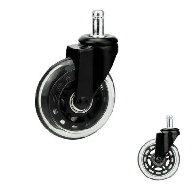 China 2.5 Inch Office Chair Casters Transparent PU Casters Sets Silent Wheels For Furniture for sale