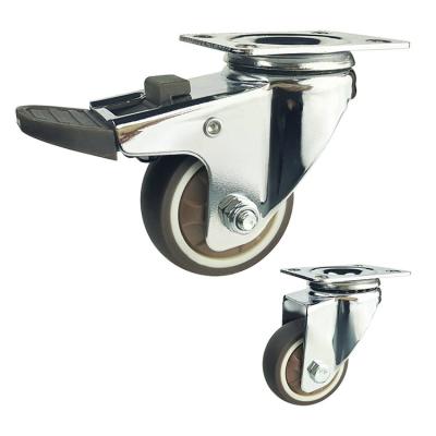 China 75mm TPR Furniture Swivel Casters For Chairs Cabinets for sale