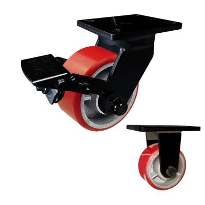 China 3inch Width 3300lbs Capacity Super Heavy Duty Casters Polyurethane for sale