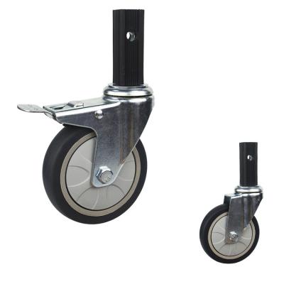 China 100mm TPR Trolley Wheels Heavy Duty With Square Stem for sale