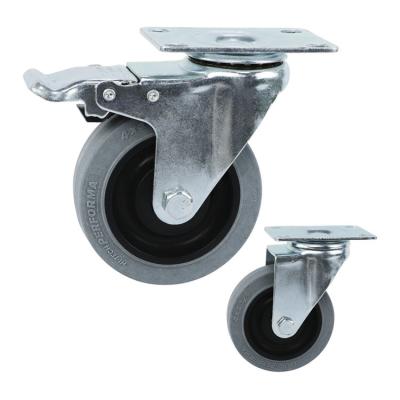 China 198lbs Capacity 100mm Caster Wheel , TPR Swivel Trolley Wheels for sale