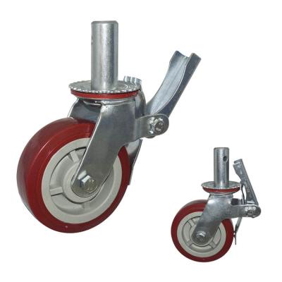 China 440lbs Loading 150mm PVC Scaffolding Wheels With Double Baker for sale