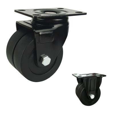 China Black 200kg Loading 3inch Nylon Casters With Plain Bearing for sale