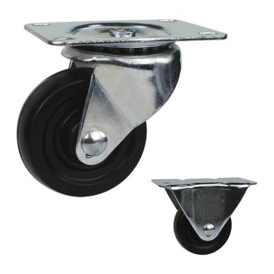 China Black 4 Inch 176lbs Loading Low Profile Rubber Casters for sale