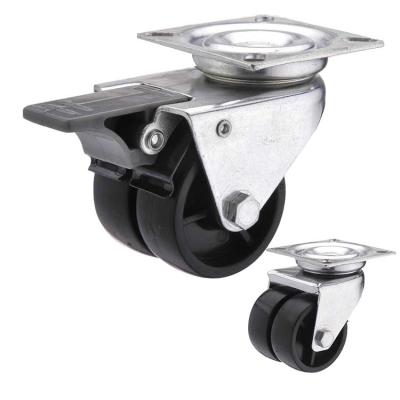China Nylon Pedal 2 Inch Swivel Caster Wheels , 154lbs Capacity Dual Wheel Stem Casters for sale
