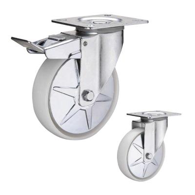 China Dustproof 6 Inch 660lbs Loading Industrial Casters With Steel Cover for sale