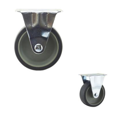 China 75mm Wheel Grey TPR Fixed Light Duty Casters For Small Trolley for sale