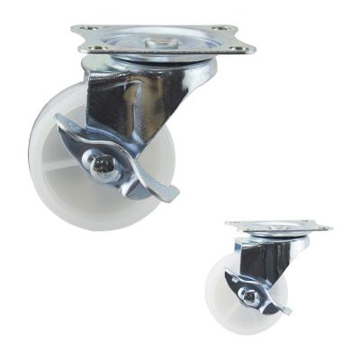 China 2 Inch Solid Wheel Light Duty Casters Plastic Swivel Small Size Caster Wheels With Brake Supplys for sale