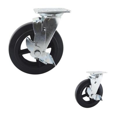 China 250kg Capacity Rubber Heavy Duty Casters 200mm Diameter for sale