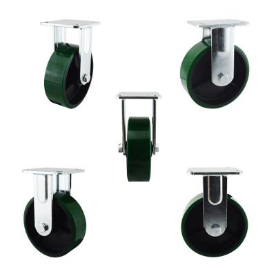 China 150x50mm Green  Iron Core Direction Plate Heavy Duty Casters for sale
