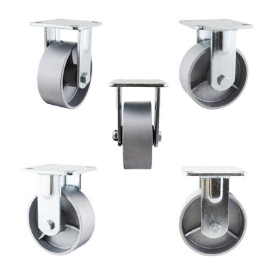 China 5 Inch Silver Furniture Roller Bearing Fixed Wheel Castors for sale