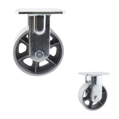 China 125x50mm Diameter Cast Iron Heavy Duty Casters With Grease Nipple for sale