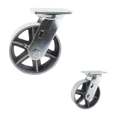中国 ISO9001平らな踏面の旋回装置の版トロッコのための6インチの旋回装置の足車の車輪 販売のため