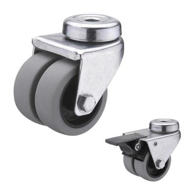 China 50MM Bolt Hole Swivel Head 132LBS TPR Rubber Casters for sale