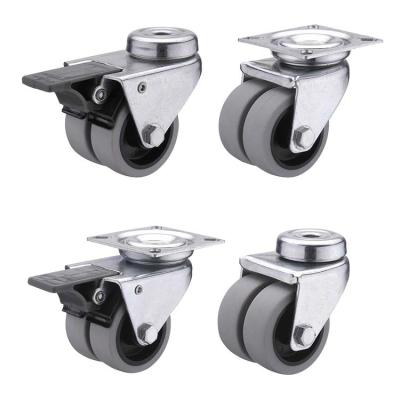 China 50MM Single Gray TPR 132LBS Load Capacity Rubber Casters for sale