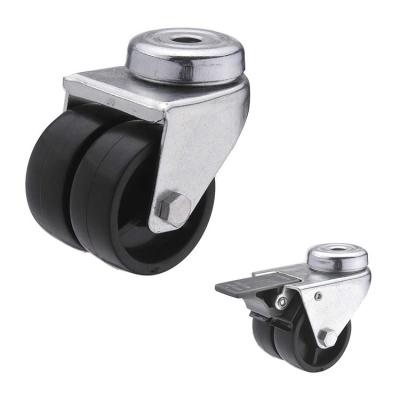 China 50mm Dual Wheel 70kg Capacity  Plastic Swivel Casters Wheels for sale