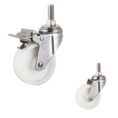 China 100x32mm Chemical Resistant Threaded Stem Swivel Caster for sale