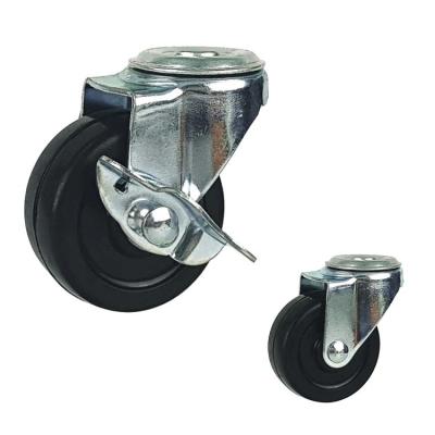 China Easy Install 3 Inch Bolt Hole Braked Swivel Castors With Plain Bearing for sale