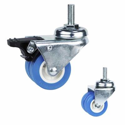 China PVC 154lbs Loading 50mm Threaded Stem Casters With Brakes For Washing Machines for sale