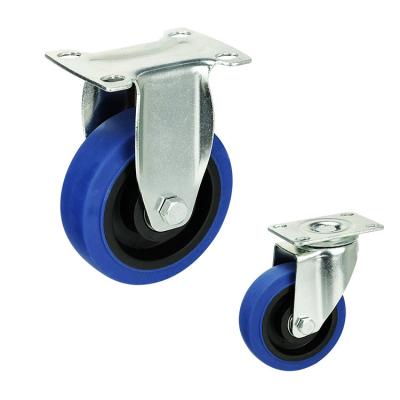 China 198LBS Capacity 5 Inch Soft Wheel Blue TPR Directional Silent Trolley Wheel for sale