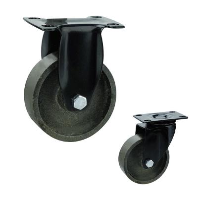 China Cast Iron  75mm Top Rigid Plate Black Fork Medium Duty Casters for table for sale