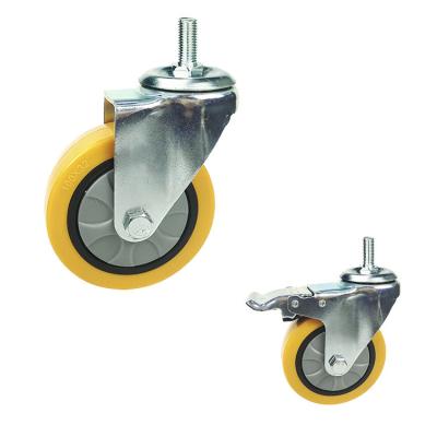 China 6 Inch Swivel Threaded Stem Industrial Trolley Caster Wheels 150KG for sale