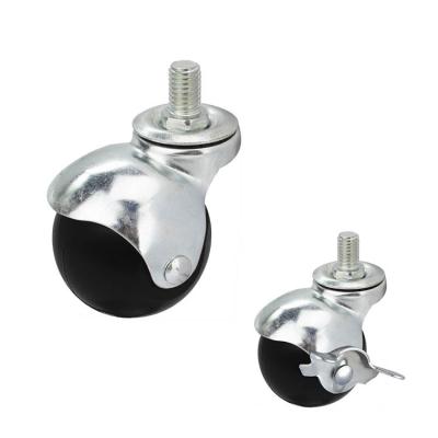 China No Brakes 10x15mm Threaded Stem Ball Casters For Chairs for sale