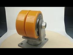 Forged steel core polyurethane super heavy duty casters show