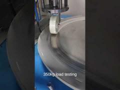 European type 6 inch heavy duty top plate swivel nylon caster testing.