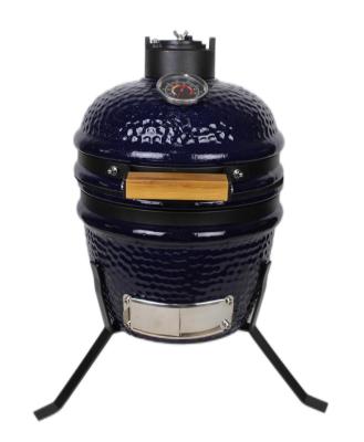 China Ceramic 13 Inch Kamado Grill Outdoor Charcoal Navy Color 32cm for sale