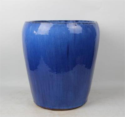 China Glazed Ceramic Outdoor Pot Round Shape High Fired for sale