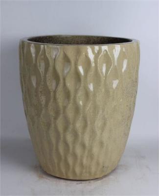 China Round Shape Glazed Outdoor Plant Pot for sale