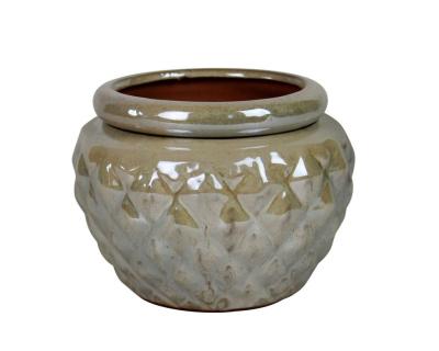 China 6.5 Inch Self Watering Glazed Ceramic Pot For Plants 16.5x12.5cm for sale