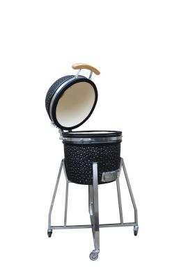 China Charcoal Ceramic Black Color 39cm Kamado 15 Inch Grill for sale