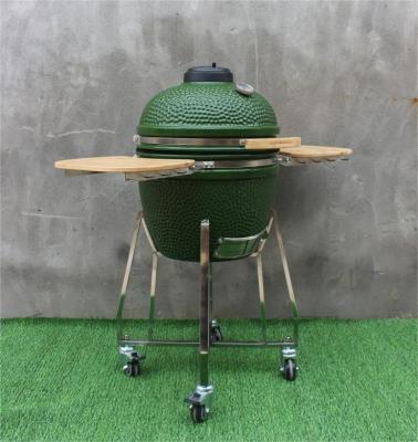 China Charcoal Ceramic 18 Inch Kamado Grill Green Color 48cm for sale