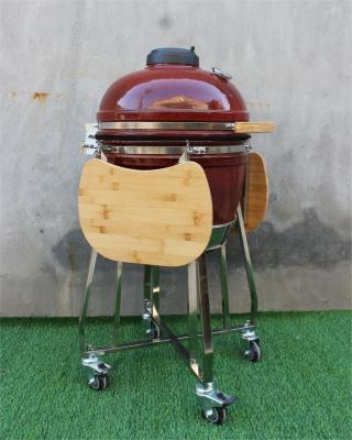 China 18 Inch Ceramic Kamado Charcoal Grill Tropical Red 48cm for sale
