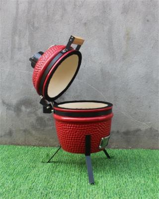 China 33cm Ceramic Charcoal Grill Outdoor Red Color 13 Inch Kitchenware for sale