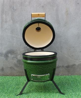 China Green Color Outdoor 13 Inch Ceramic Charcoal Cooker 33cm for sale